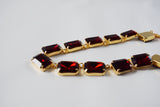 Garnet Swarovski Crystal Collet Necklace - Large Octagon