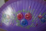 Wooden Hand Fan - Purple