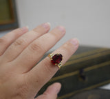 Swarovski Garnet and Clear Crystal Ring