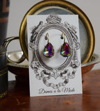 SALE! Rainbow Aurora Earrings - Medium Teardrop