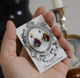 SALE! Rainbow Aurora Earrings - Medium Teardrop