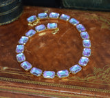 Pastel Rainbow Aurora Crystal Necklace - Large Octagon