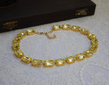 Light Yellow Aurora Crystal Necklace - Large Octagon