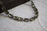 Grey Black Diamond Aurora Crystal Necklace - Medium Octagon