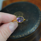 Amethyst Quartz Oval Vermeil Ring