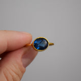 Sapphire Quartz Oval Vermeil Ring