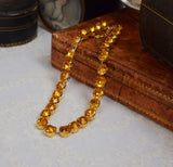 SALE! Golden Swarovski Collet Necklace - Small Oval