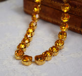 SALE! Golden Swarovski Collet Necklace - Small Oval