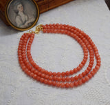 Coral Glass Necklace - Multistring stacked