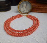 Coral Glass Necklace - Multistring stacked