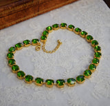 Sale! Leafy Green Collet Necklace - Small Oval