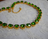 Sale! Leafy Green Collet Necklace - Small Oval