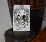 Grey Swarovski Earrings - Medium Octagon - ON SALE