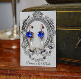 Sale! Sapphire and Pearl Dangle Earrings