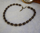 Victorian Black and Gold Beaded Necklace