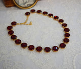 Garnet Red Collet Necklace - Medium Round - ON SALE!