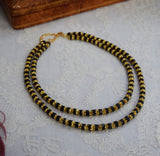 Black and Gold Faceted Beaded Necklace