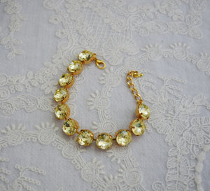 Sample Sale - Yellow Crystal Bracelet - Small Round