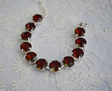 Sample Sale - Garnet Crystal Bracelet - Small Round