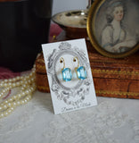 $10 Treats! Aquamarine Crystal Earrings - Medium Octagon