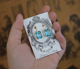 $10 Treats! Aquamarine Crystal Earrings - Medium Octagon
