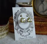 $10 Treats! Light Yellow Swarovski Crystal Earrings - Small Round