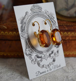 SALE! Madeira Swarovski Crystal Earrings - Large Oval