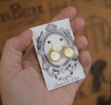 Mother of Pearl Crown Earrings - Small Round