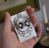 SALE! Grey Crystal Earrings - Large Oval