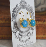 Turquoise Crown Earrings - Medium Round