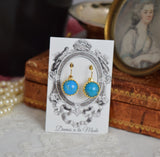 Turquoise Crown Earrings - Medium Round
