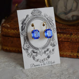 $10 Treats! Sapphire Crystal Earrings - Small Octagon
