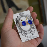 $10 Treats! Sapphire Crystal Earrings - Small Octagon