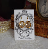 SALE! Light Colorado Topaz Swarovski Earrings - Large Oval