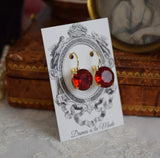 $10 Treats! Red Swarovski Crystal Earrings - Medium Round