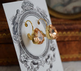 Peach Aurora Crystal Earrings - Medium Teardrop