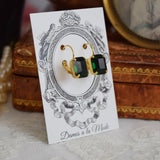 $10 Treats!  Emerald Swarovski Crystal Earrings - Small Octagon