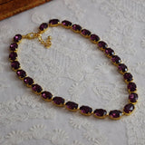 SALE! Amethyst Swarovski Collet Necklace - Medium Oval