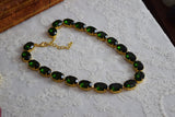 SALE! Tourmaline Green Collet Necklace - Large Oval