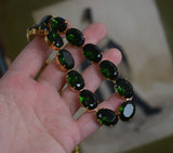 SALE! Tourmaline Green Collet Necklace - Large Oval