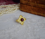 Renaissace Garnet Quatrefoil Ring