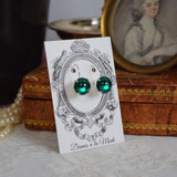 $10 treats! Emerald Mirror Earrings - Small Round