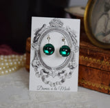 $10 treats! Emerald Mirror Earrings - Small Round