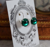 $10 treats! Emerald Mirror Earrings - Small Round
