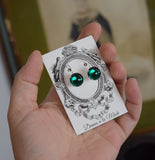 $10 treats! Emerald Mirror Earrings - Small Round