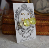 $10 Treats Bright Yellow Crystal Earrings - Medium Round