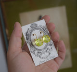 $10 Treats Bright Yellow Crystal Earrings - Medium Round