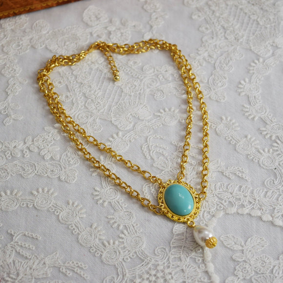 Turquoise Chain Pendant Necklace
