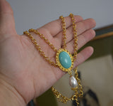 Turquoise Chain Pendant Necklace