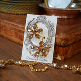 Colorado Topaz Georgian Floral Earrings